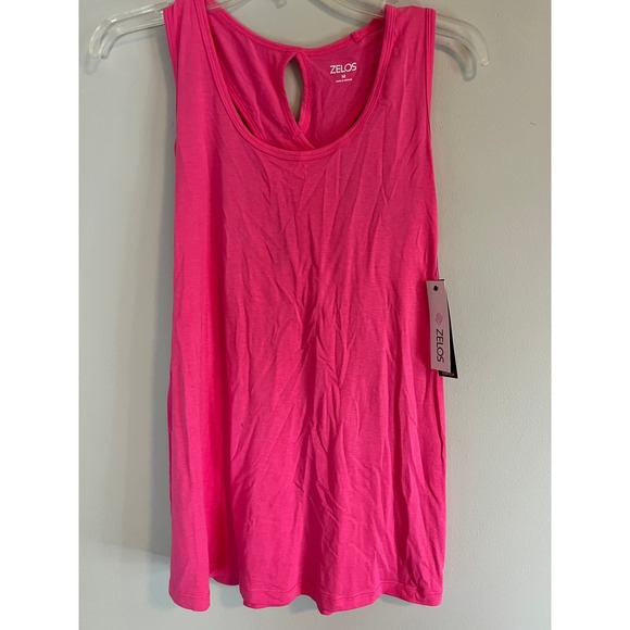 ZELOS Tops - Zelos Womens Hot Pink Strappy Cross Back Keyhole Athletic Tank Top Size M NWT